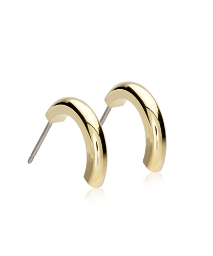 Half Hoop Earrings | Hypoallergenic | Gold Titanium