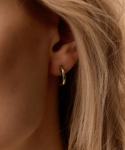 Half Hoop Earrings | Hypoallergenic | Gold Titanium