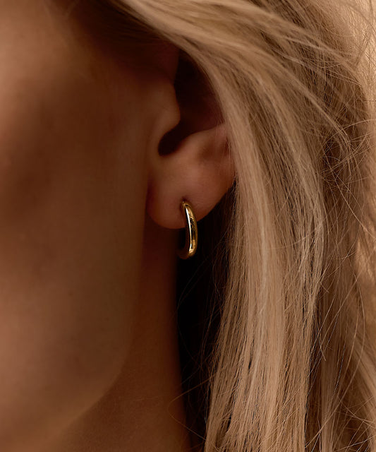 Half Hoop Earrings | Hypoallergenic | Gold Titanium