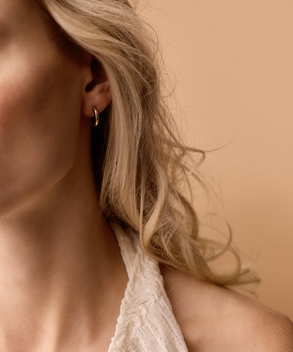 Half Hoop Earrings | Hypoallergenic | Gold Titanium