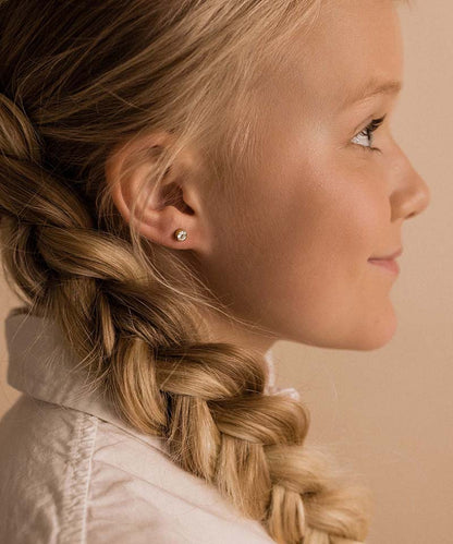 Bezel Earring 5 mm -GT