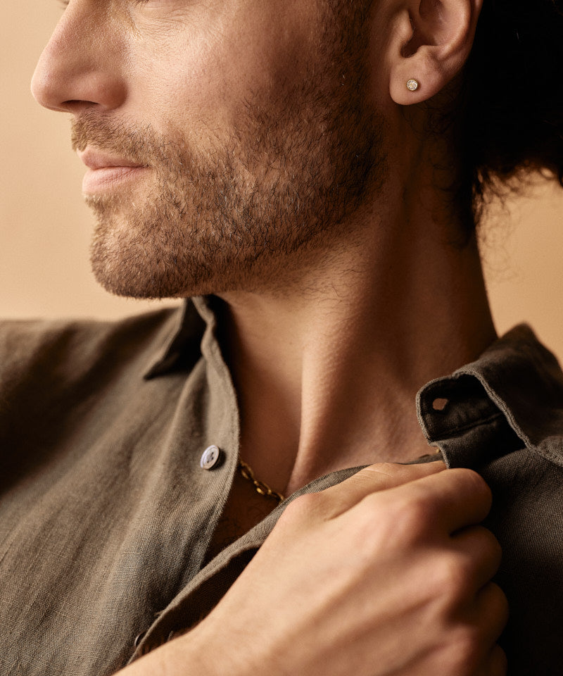 Bezel Earring 5 mm -GT