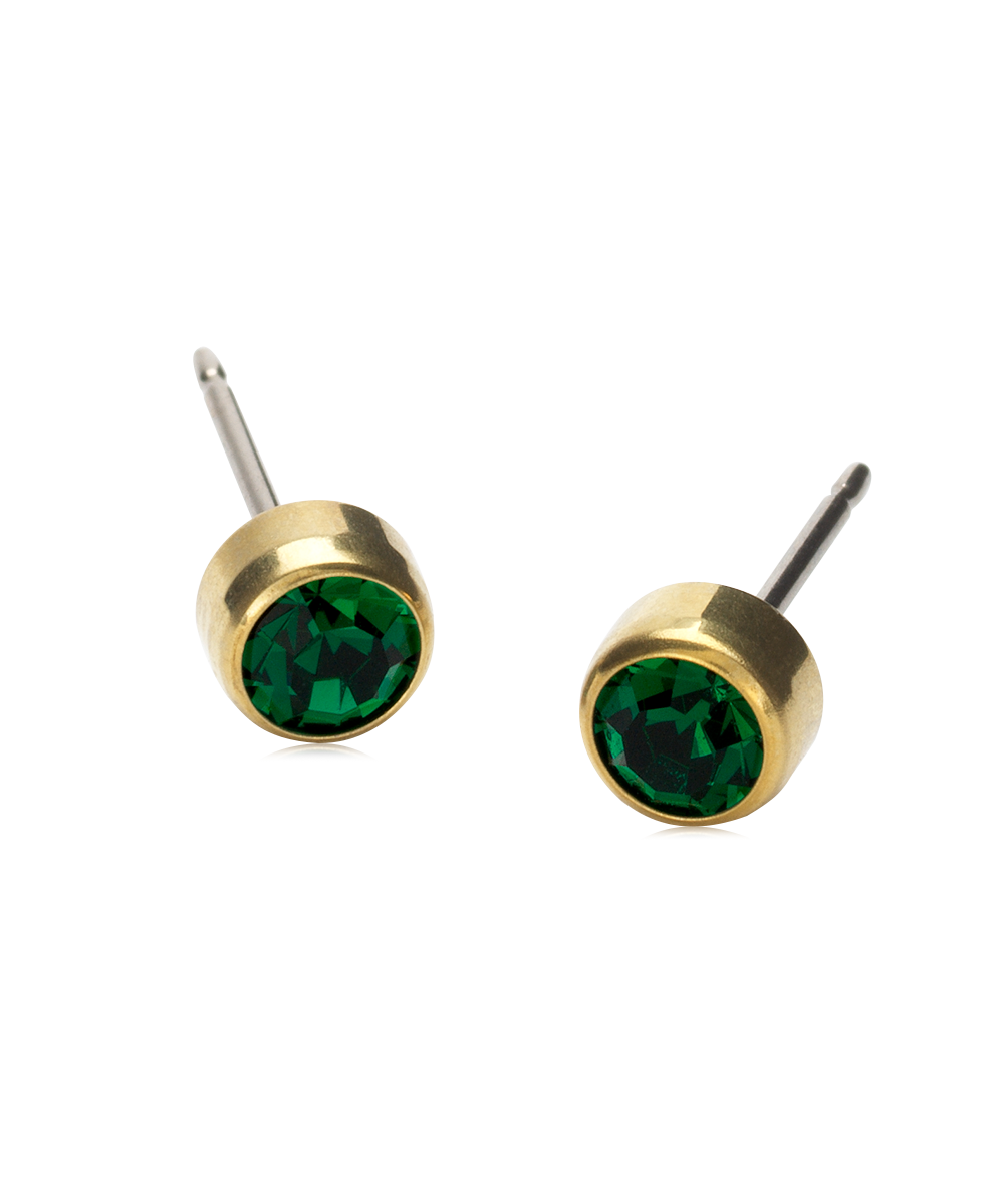 Bezel Earring 5 mm -GT