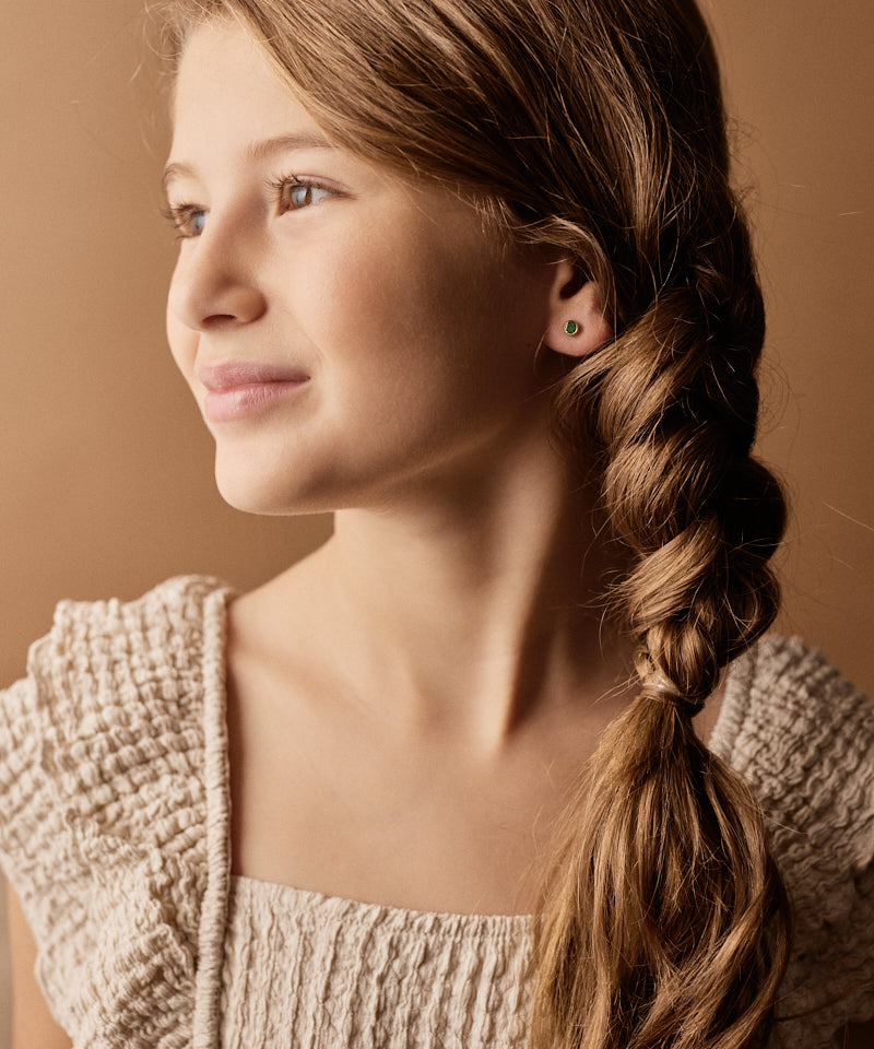 Bezel Earring 5 mm -GT