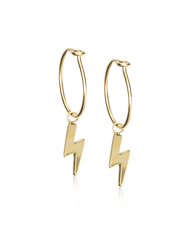 Ear Ring 14 mm, Pendant Flash -GT