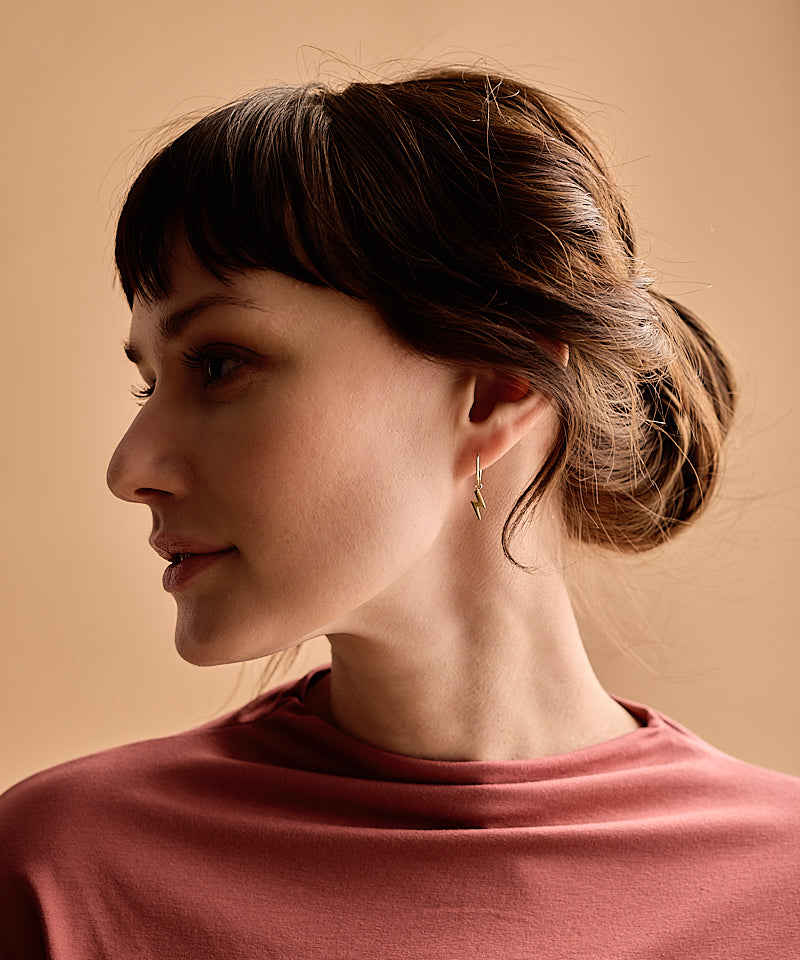 Ear Ring 14 mm, Pendant Flash -GT