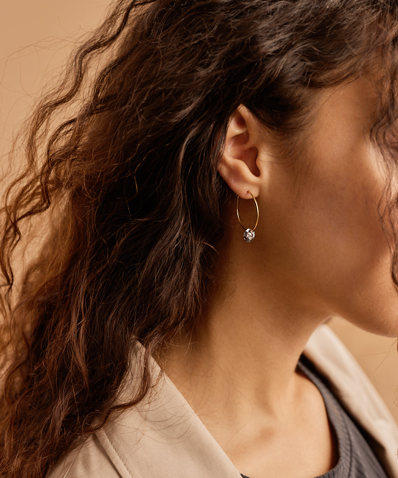 Round Earring, 25 mm -GT