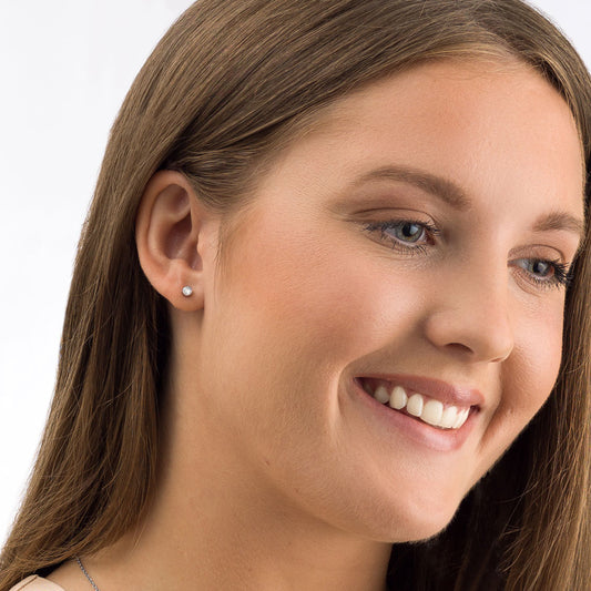 Bezel Earring 4 mm -ST