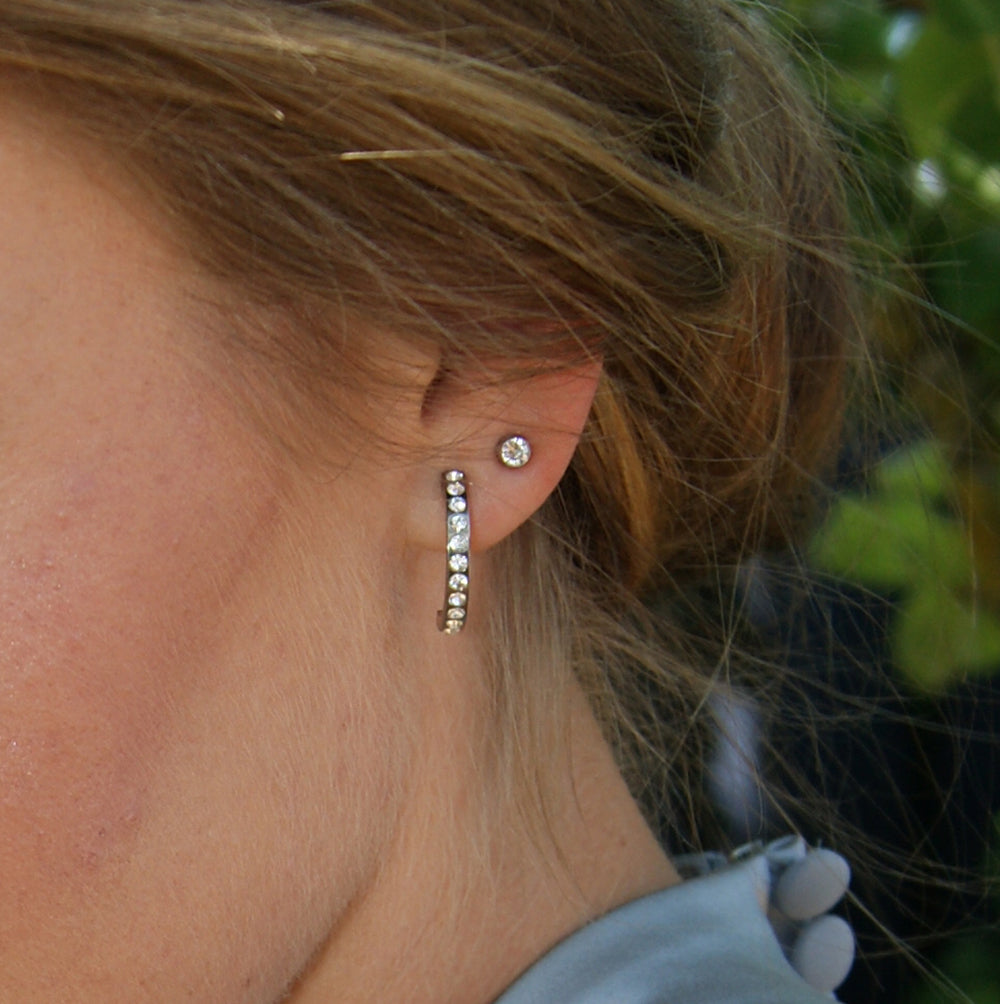 Bezel Earring 4 mm -ST