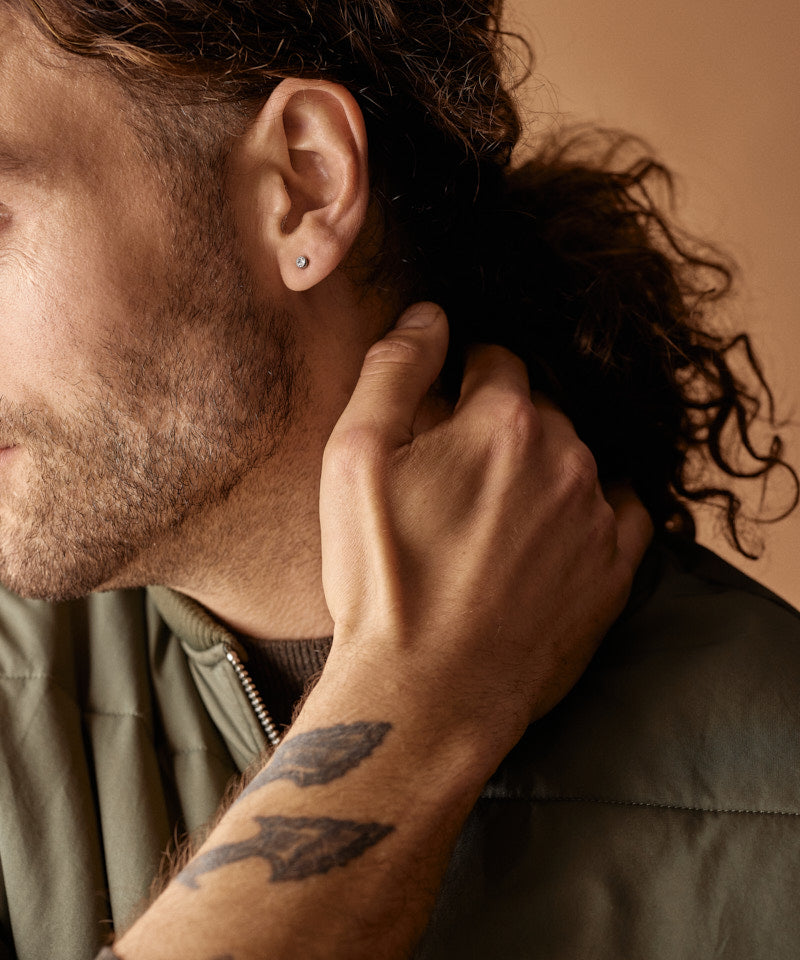 Bezel Earring 4 mm -ST