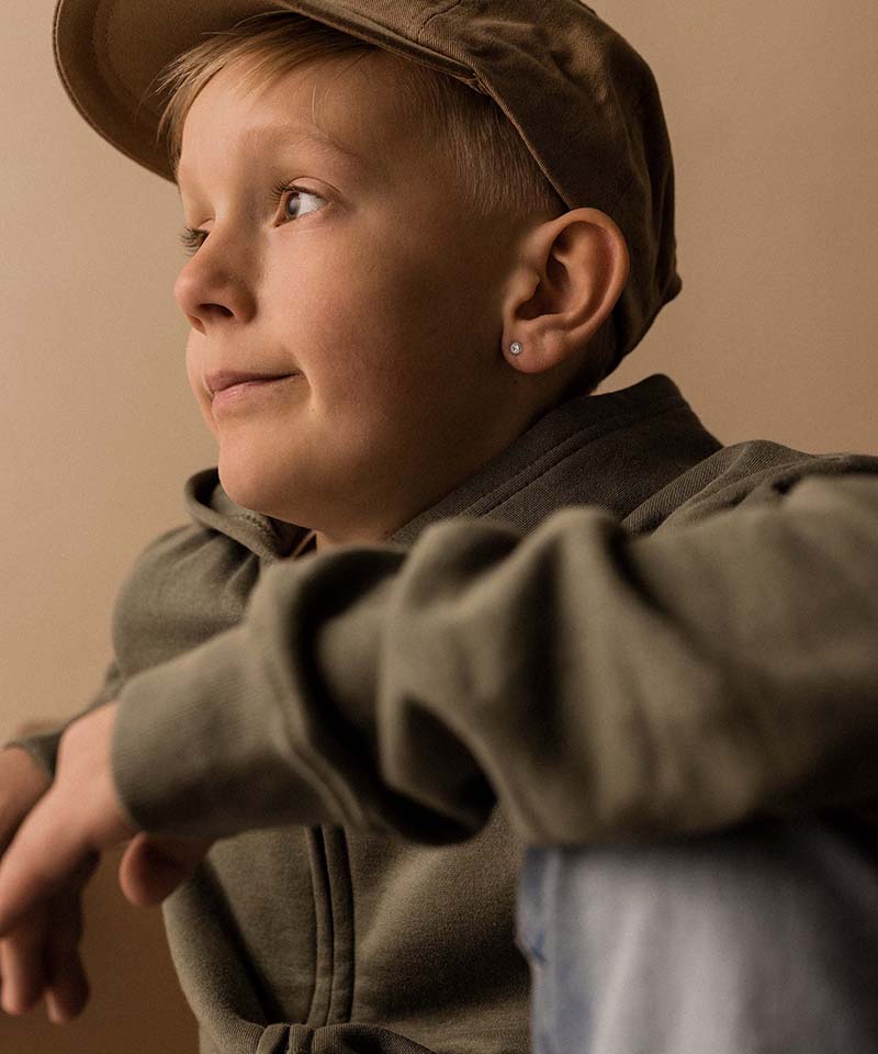 Bezel Earring 4 mm -ST