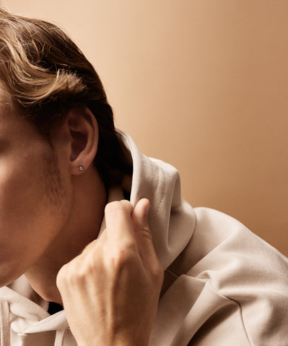 Bezel Earring 4 mm -ST