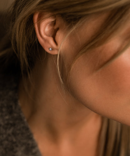 Bezel Earring 3 mm -ST