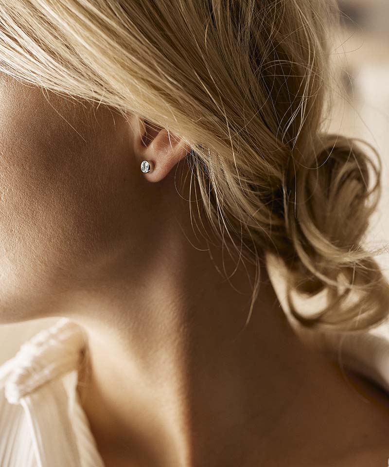 Bezel Earring 6 mm -ST