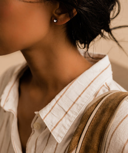 Bezel Earring 5 mm -BT