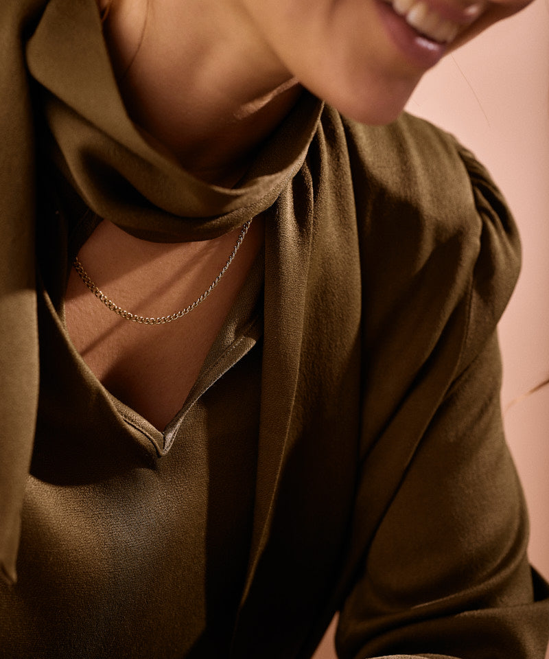 Tiny Curb Link Necklace 48-52 cm G