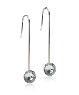 Straight Pendant Bezel Earring - Black