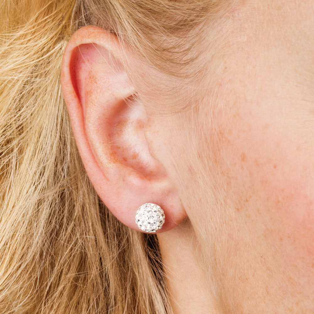 Crystal Ball Earrings - 8MM