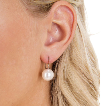 Titanium Pendant  Pearl Earring