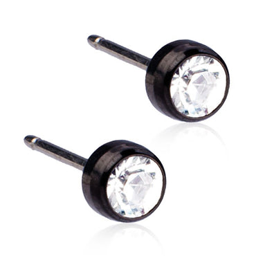 Titanium Bezel Earring Black
