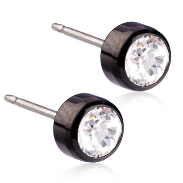 Titanium Bezel Earring Black